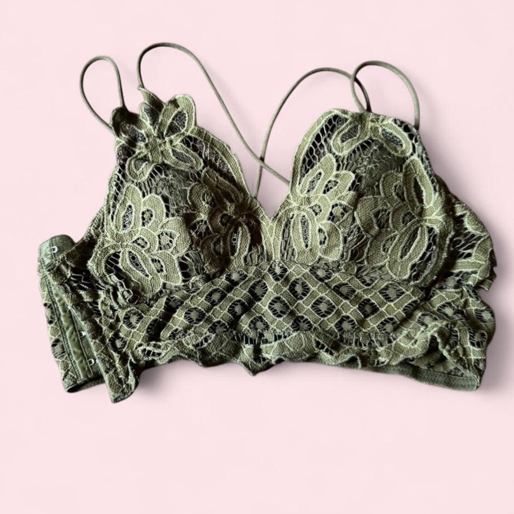 Lace Bralette in Olive Green